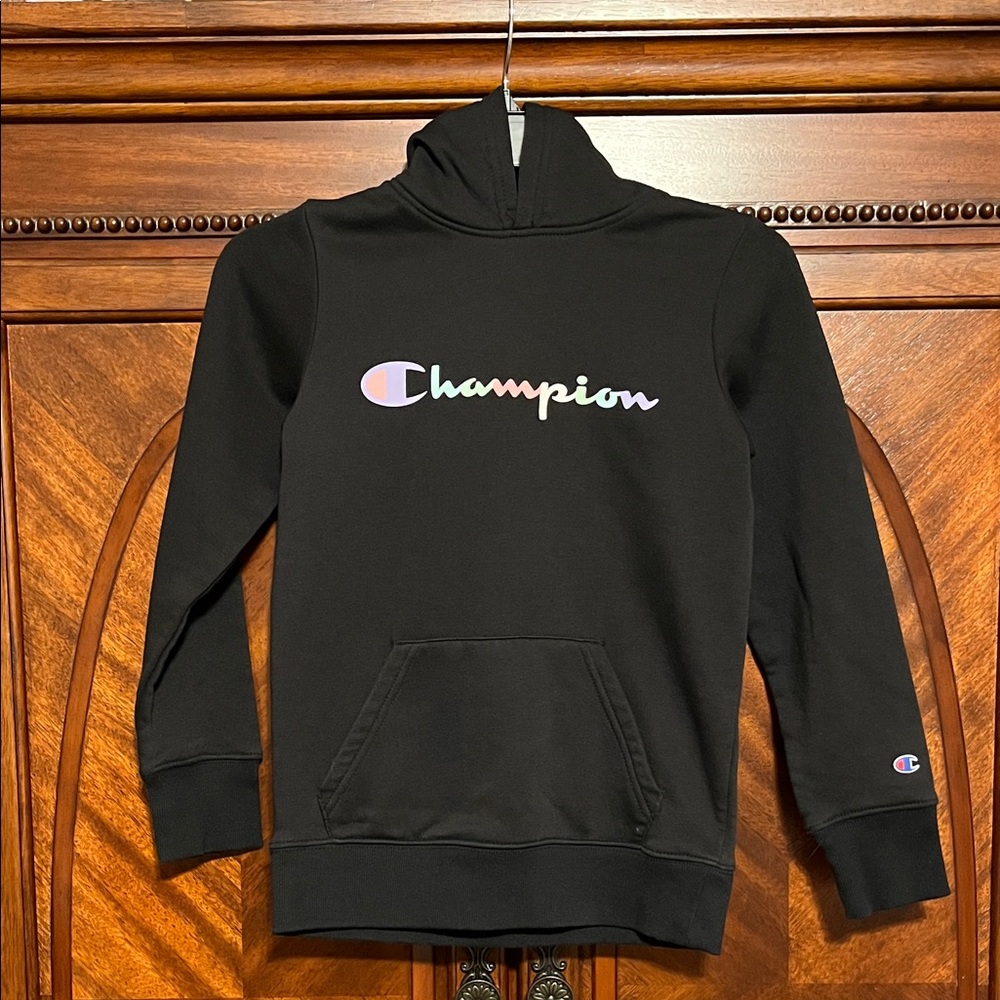 Champion Girl’s Black Hoodie with Logo
